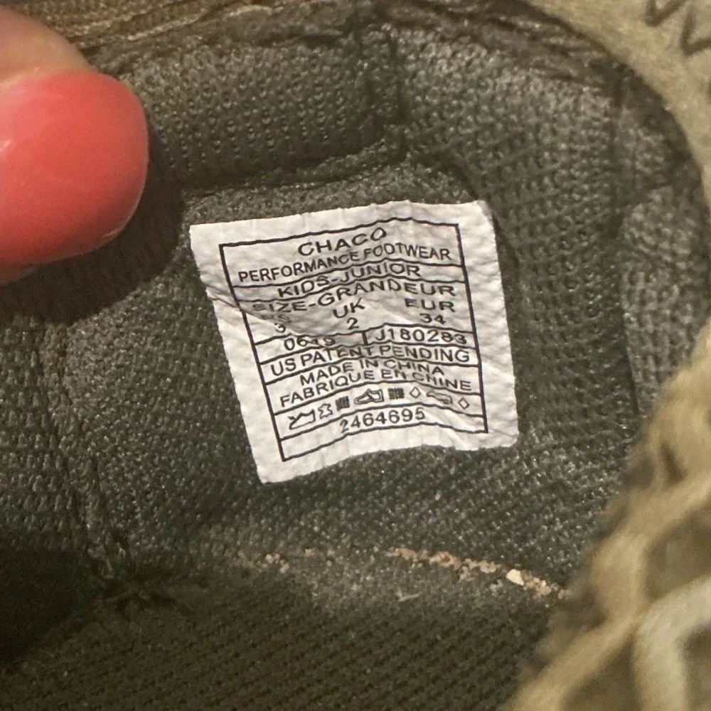 Chaco Unisex Kids Sandals 3 34 Olive Green Odyssey Closed Toe Sport Water Shoes